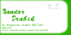 nandor drabik business card